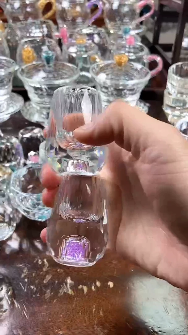 【闪购商品】玺宴新款水晶水滴杯紫罗兰2个装