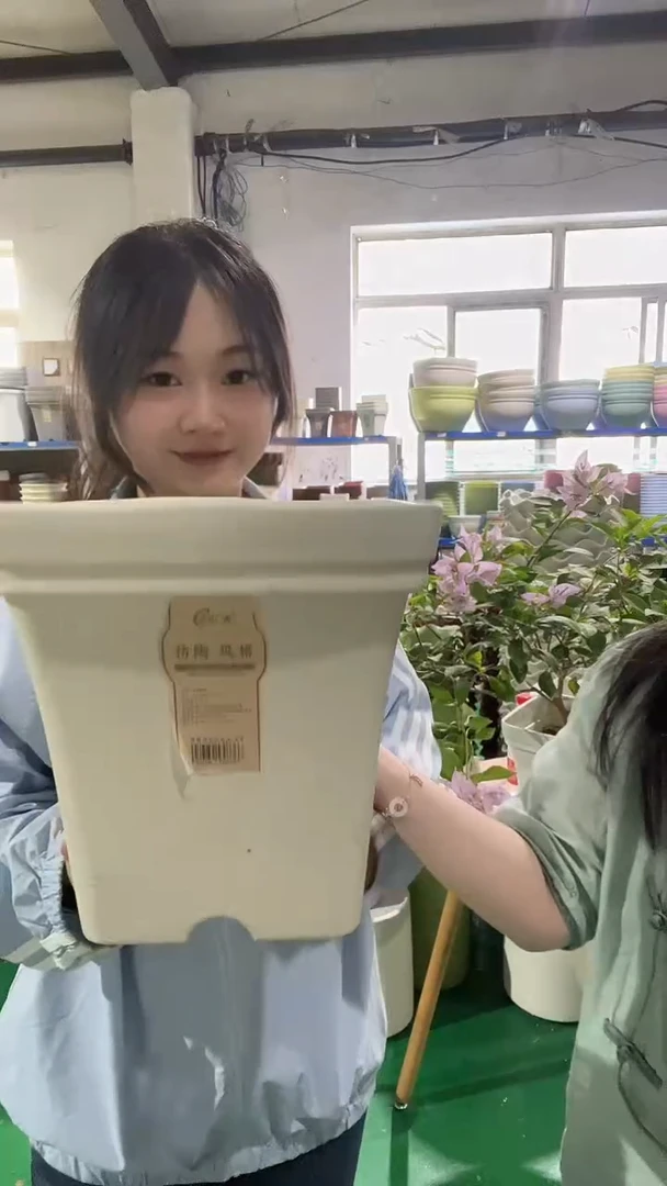 3套白色方盆4号盆，无托盘