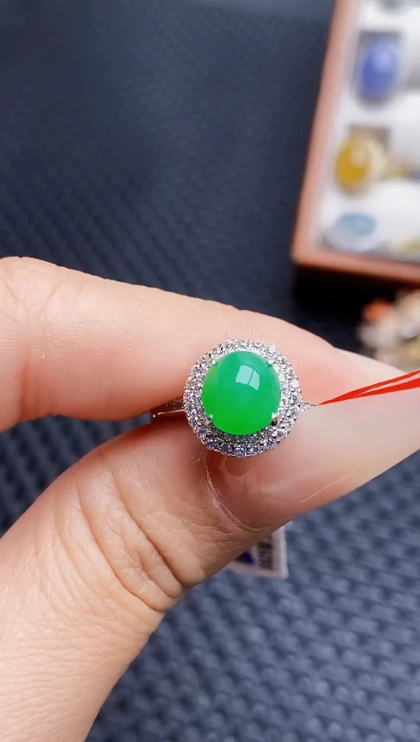 银S925镶嵌戒指翡翠1430