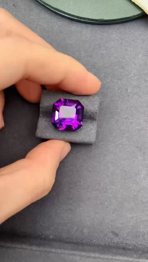 未镶嵌珠宝半成品紫晶14.7ct紫水晶 定制DC