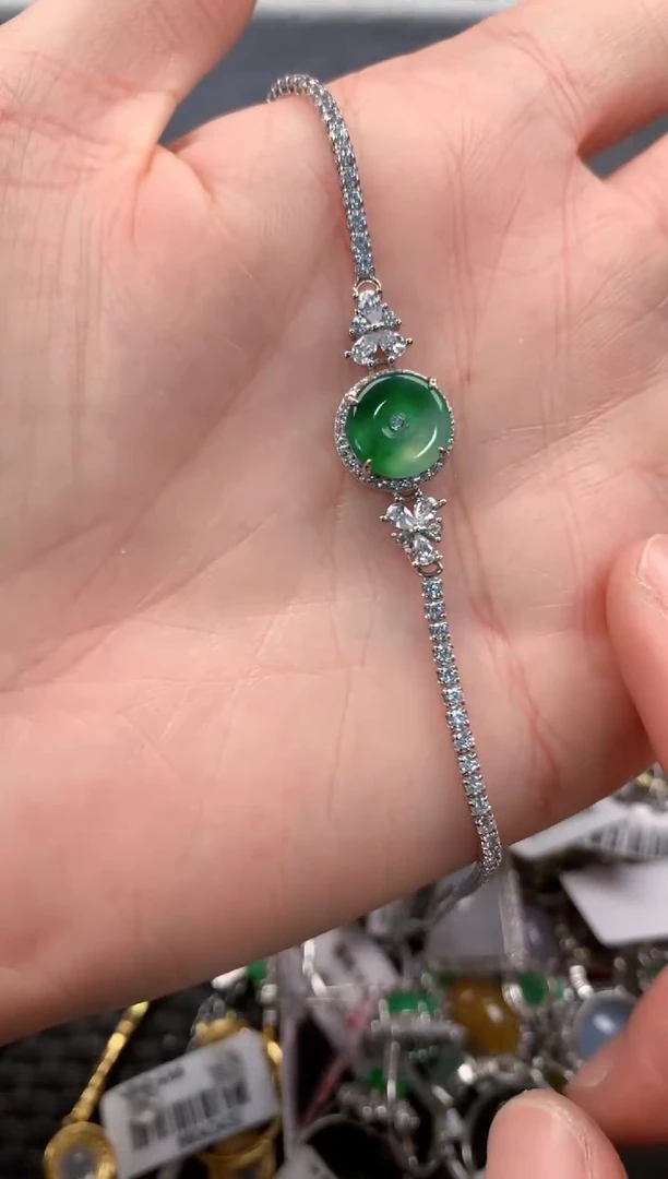 银S925镶嵌戒指翡翠5                  8