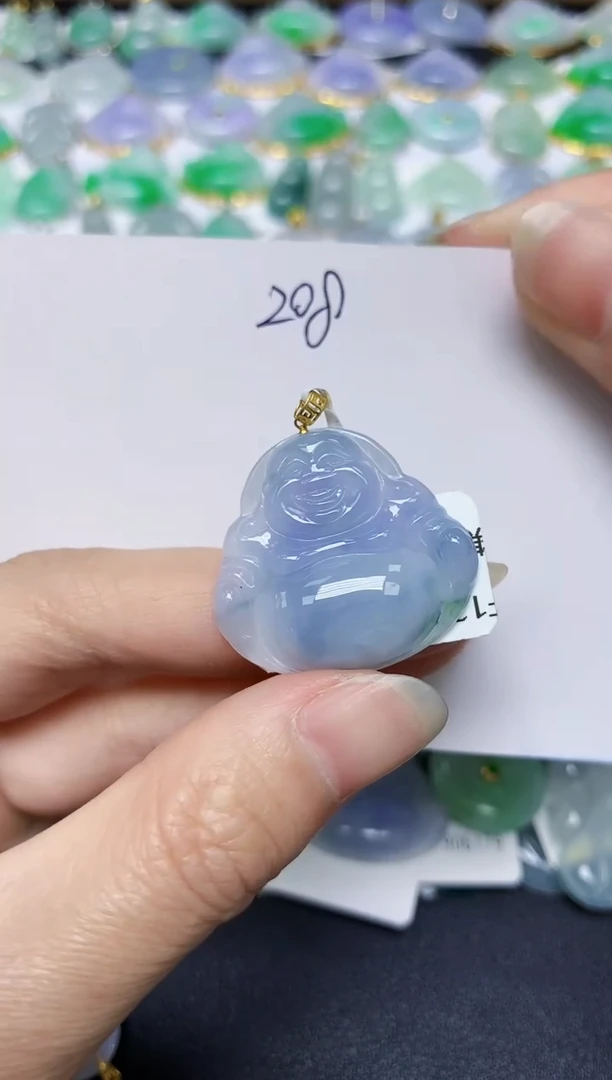 翡翠18K金镶嵌颈饰天然缅甸翡翠A货