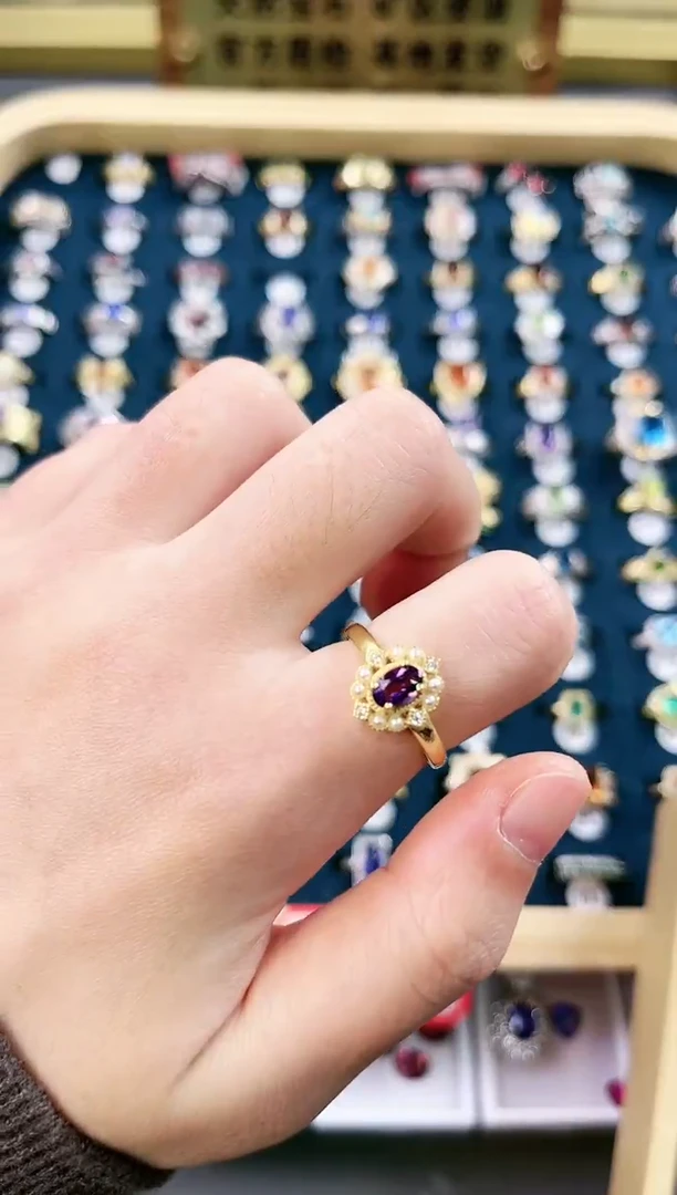 银S925镶嵌戒指紫晶y5