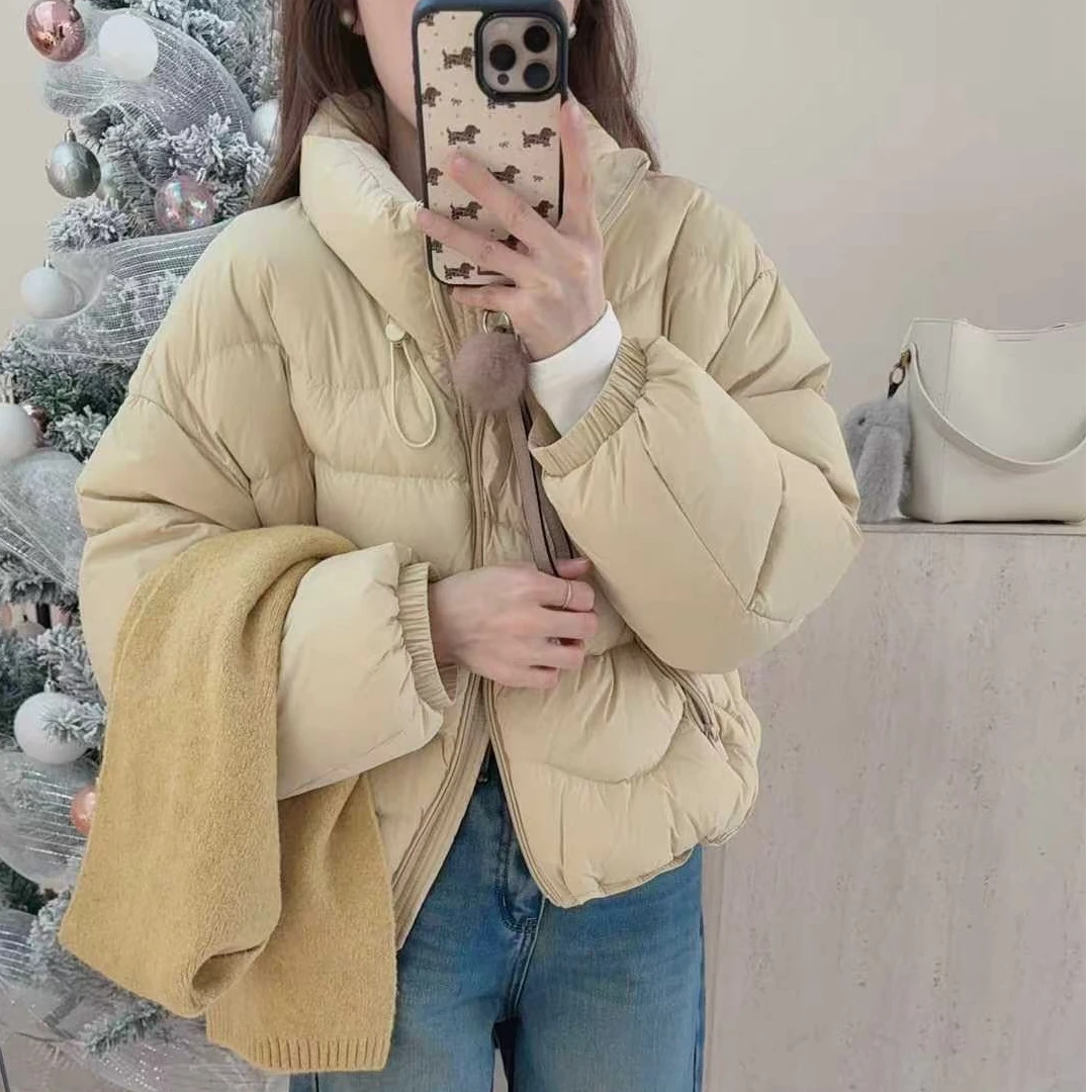 ouran 冬款G1076保暖舒适短款波浪线羽绒服