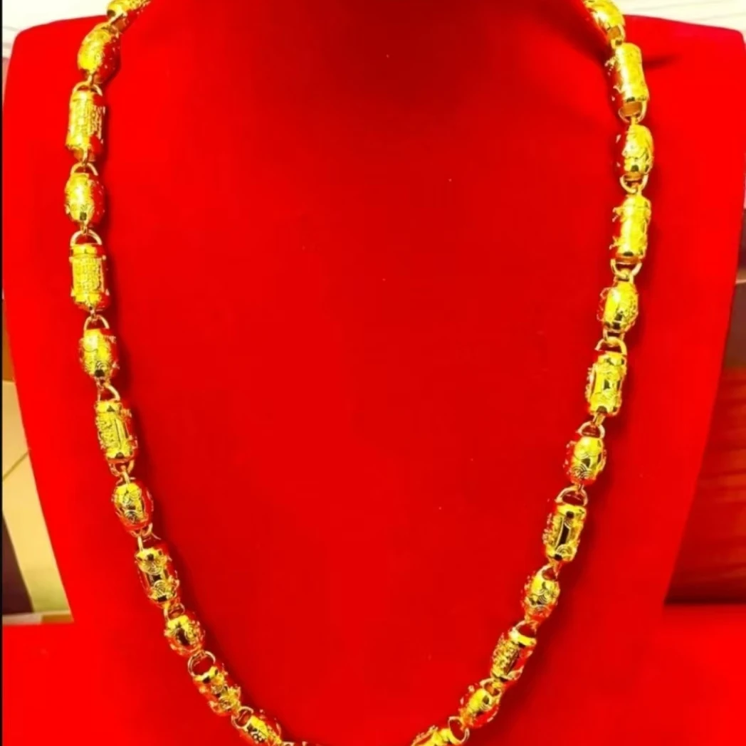 合金项链 2025新款空心桶珠项链精致精美百搭时尚潮流经典