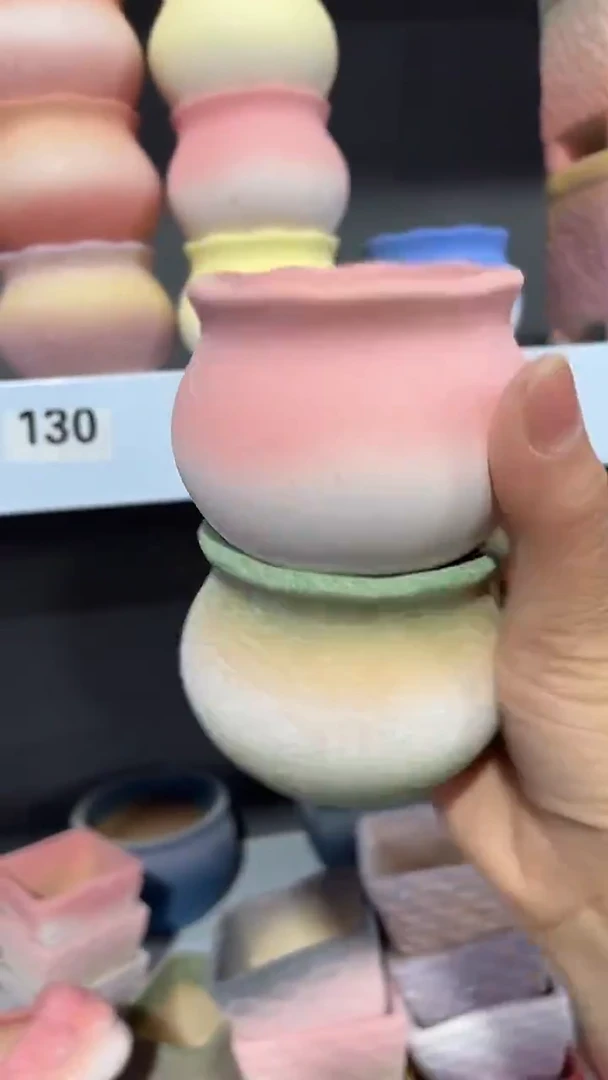 麦饭石粗陶多肉花盆5.8*6两个