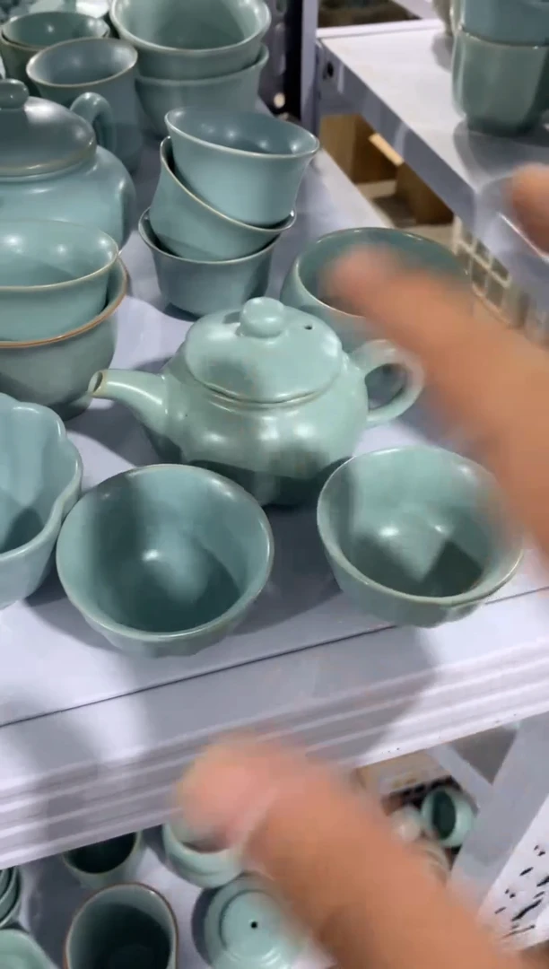 【新粉福利】汝窑茶壶盖碗茶杯主人杯微矿点