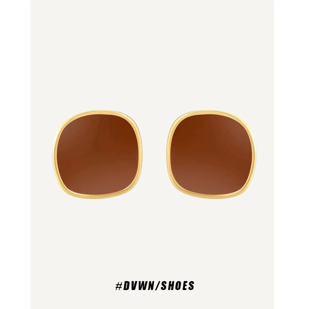 铜合金耳饰 【珐琅系列】红色珐琅平面耳钉