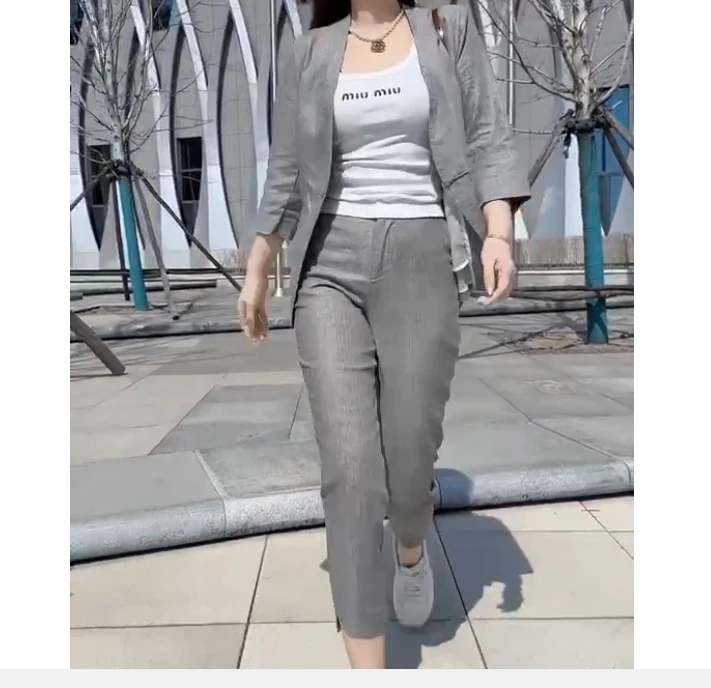 2025春季新款网红同款洋气气质韩版爆款休闲外套裤子套装女xin5