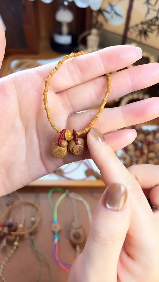 手串桃核【桃源行】竹节款「福气连连」桃核辟•挡•驱•护 备注手围