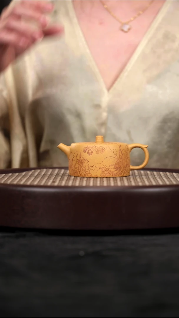 茶壶紫砂懿堂紫砂壶 23 荷塘月色壶