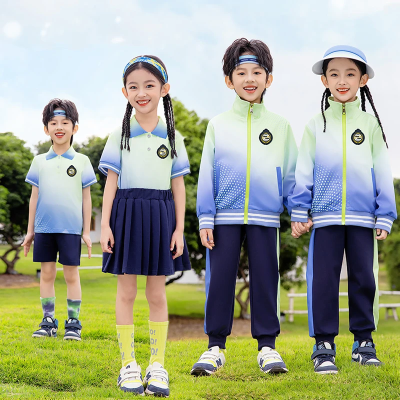 夏季幼儿园园服演出毕业服小学生班服春秋装运动服套装学院风校服