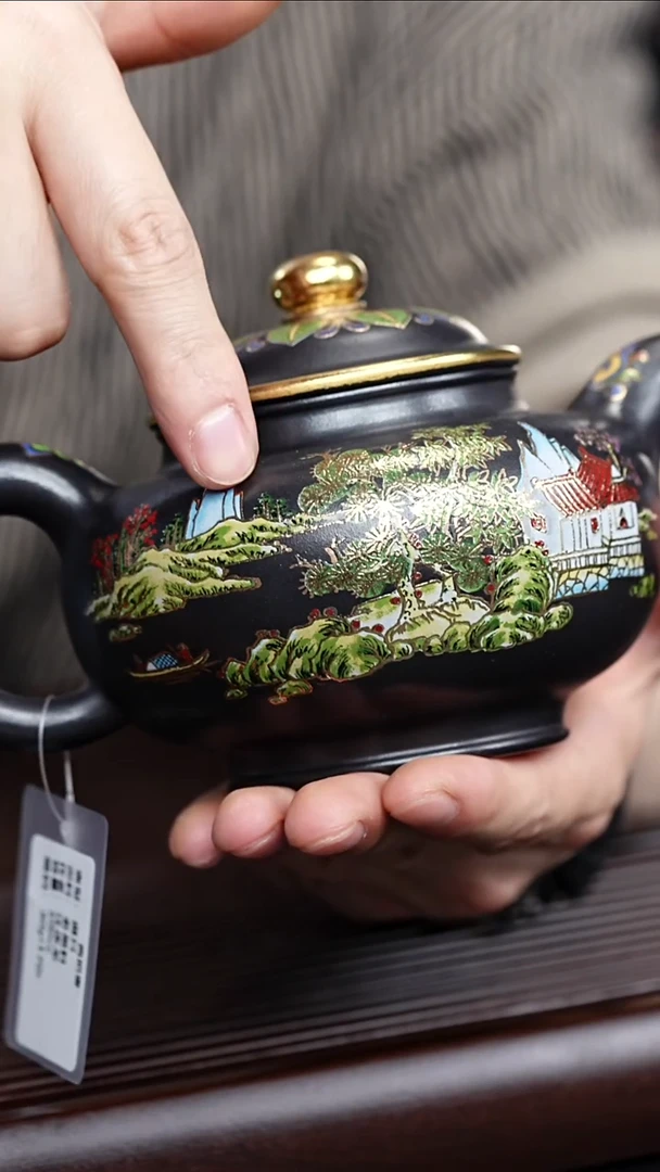 紫砂壶宜兴紫砂 掇只老黑料 汪庆龙 66