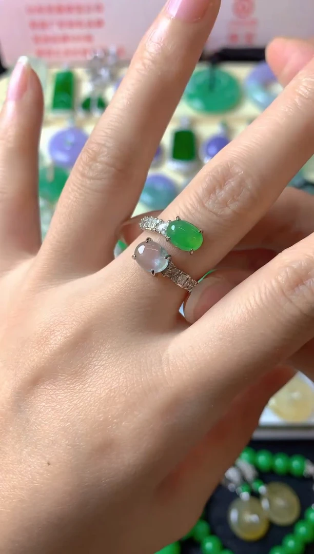 银S925镶嵌戒指翡翠用****4戒指