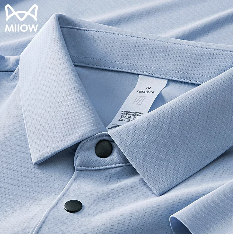 猫人高端轻奢POLO衫男短袖夏季冰丝高级凉感纯色商务翻领透气上衣