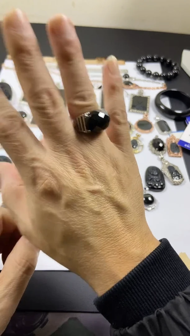 银S925镶嵌戒指翡翠活口