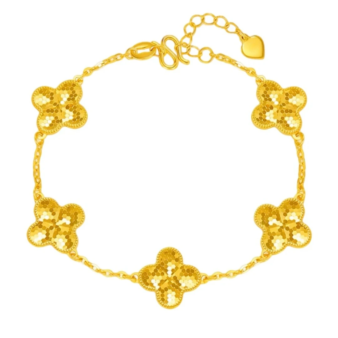 合金手链 1四叶草经典五花手链 INS男女同款手链（k黄单独链接）