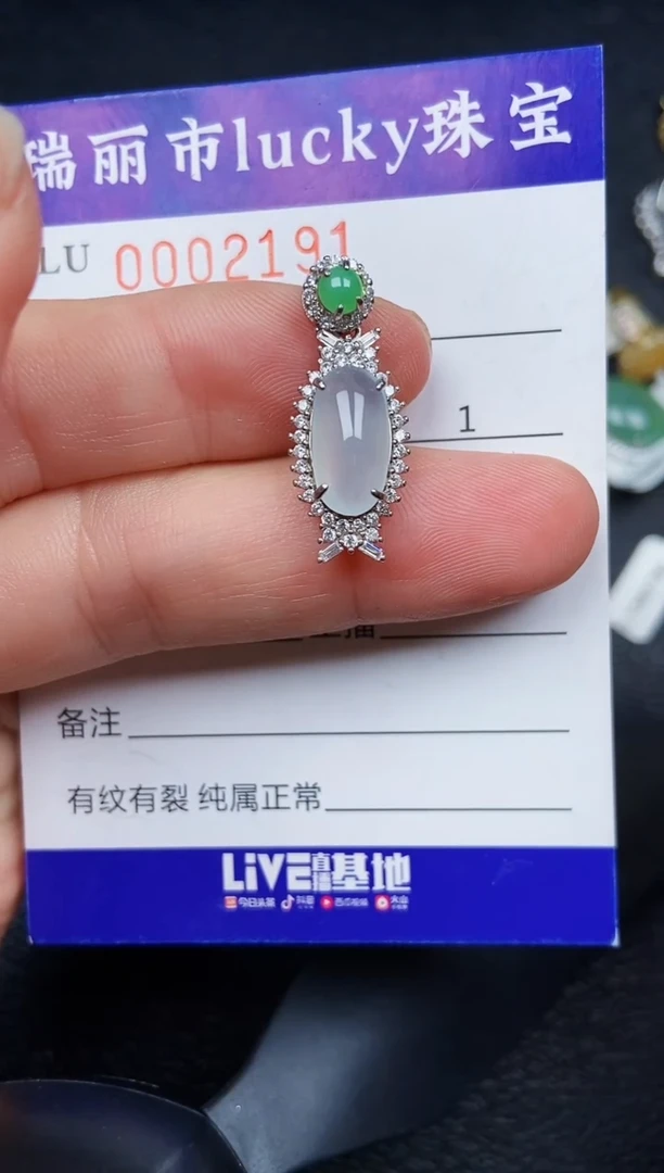 翡翠银S925镶嵌颈饰2191