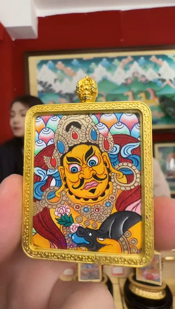 吊坠黄C-热贡纯手绘