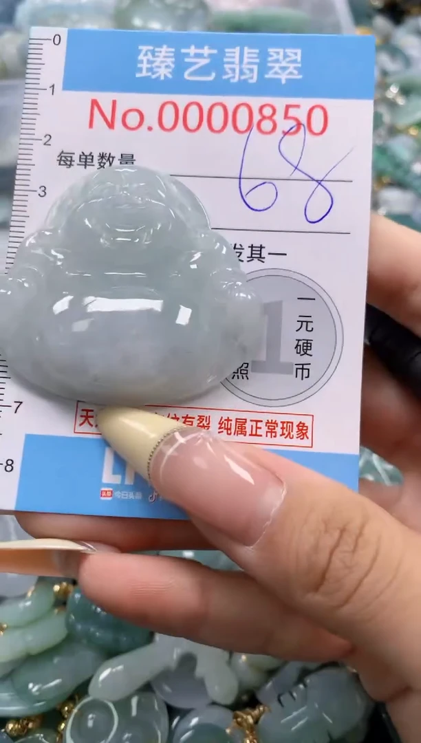 翡翠未镶嵌颈饰含绳000850