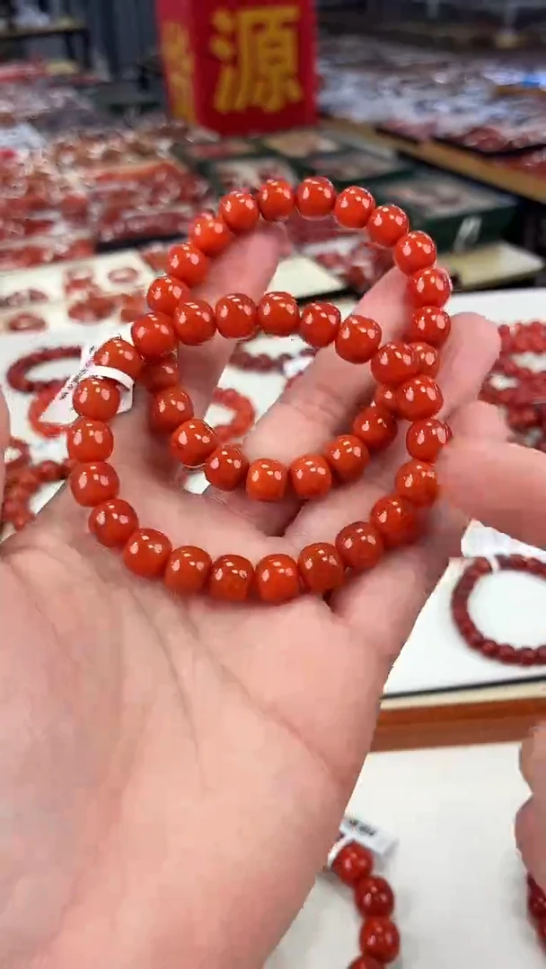 南红玛瑙瓦西老型手串9+未镶嵌（多样式发其一）
