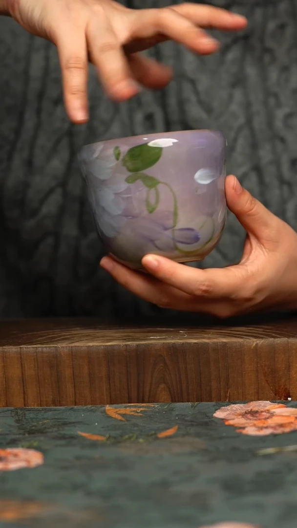 杯釉下彩手工手绘同款陶器