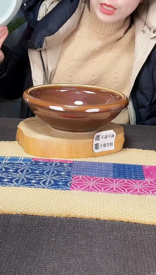 【闪购商品】碗微瑕福利8寸黄釉汤钵