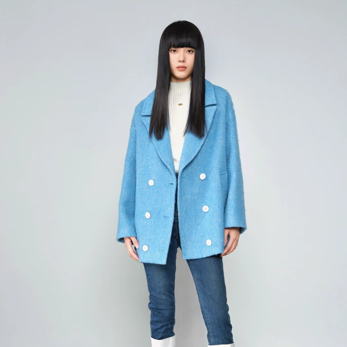 【直播专享】商场同款新品羊毛混纺圈圈呢宽松大衣N0711A34233