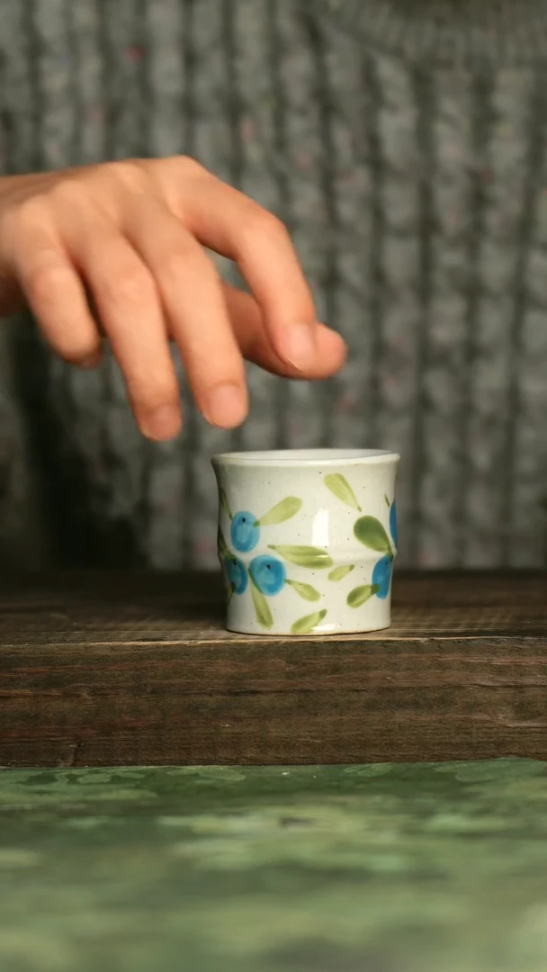 陶瓷青诗集手工手绘瓷器