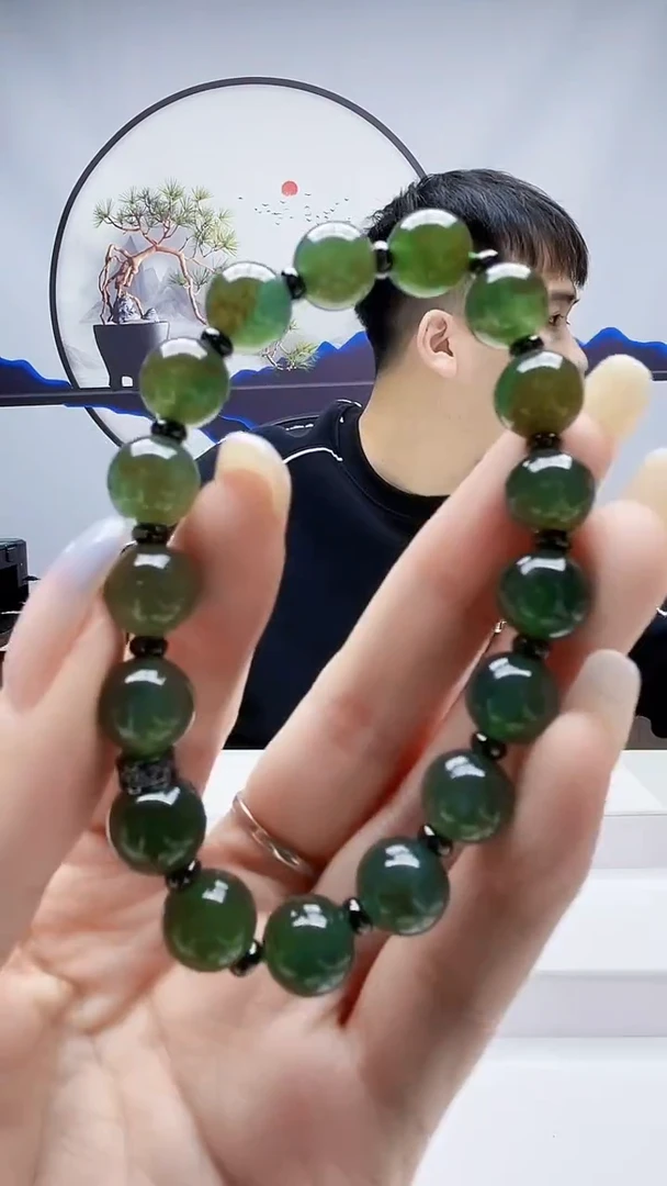 未镶嵌定制翡翠毛货-手串67