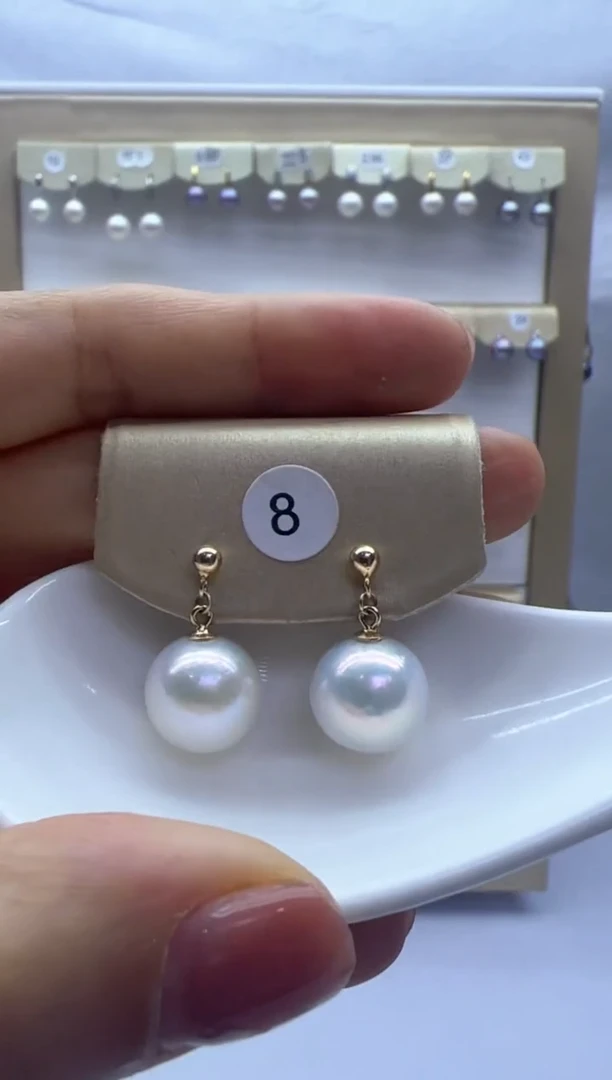 【闪购商品】淡水珍珠耳饰银S925镶嵌8