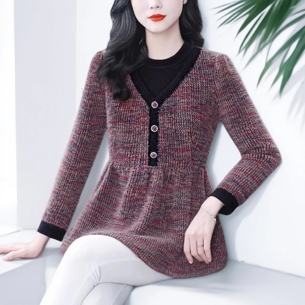 【直播爆款】女人味气质百搭胖妹妹大码女装假两件遮肚显瘦上衣衬衫