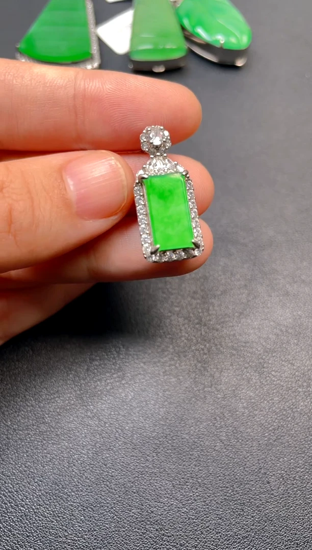 银S925镶嵌挂件翡翠dz1