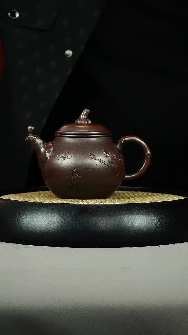 茶壶紫砂古红泥 茄瓜