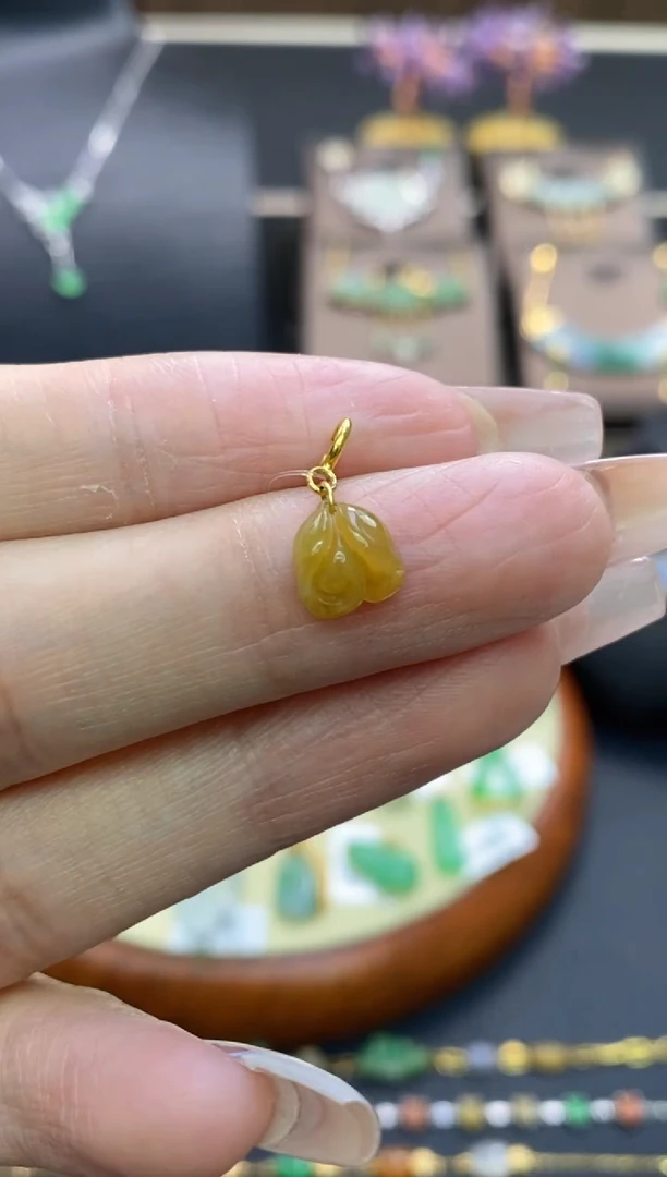 【闪购商品】翡翠颈饰18K金镶嵌净货12477