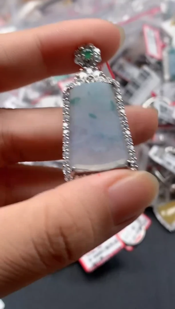银S925镶嵌戒指翡翠天然A货缅甸翡翠