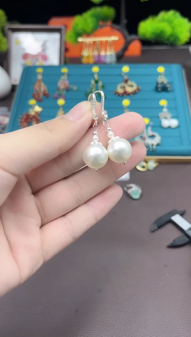 【闪购商品】拼合珍珠（马贝珠）耳饰银S925镶嵌218000