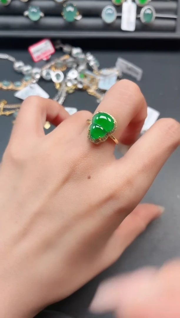 银S925镶嵌戒指翡翠111