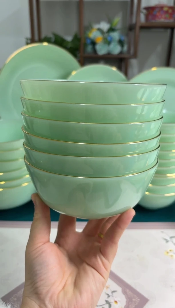 5.5英寸玉瓷碗6个口径13.8厘米