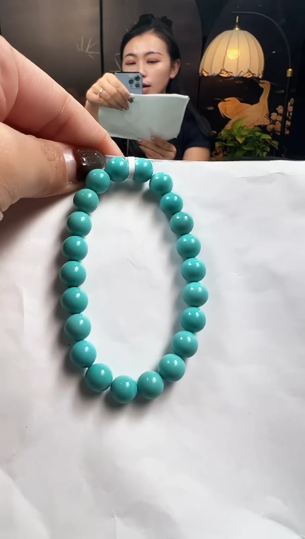 未镶嵌绿松石手串卡8+