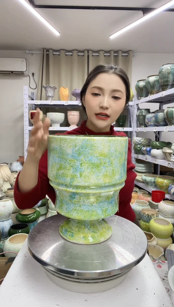 钟**你 1.4陶瓷花盆直播链接高.           25  口 18.5