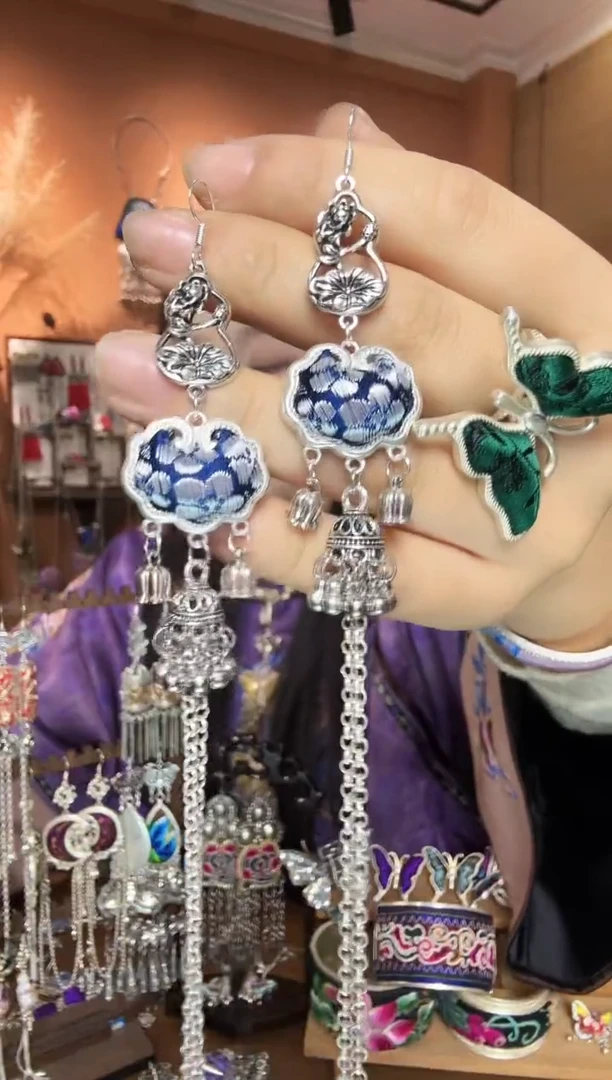 刺绣纯手工民族风耳环