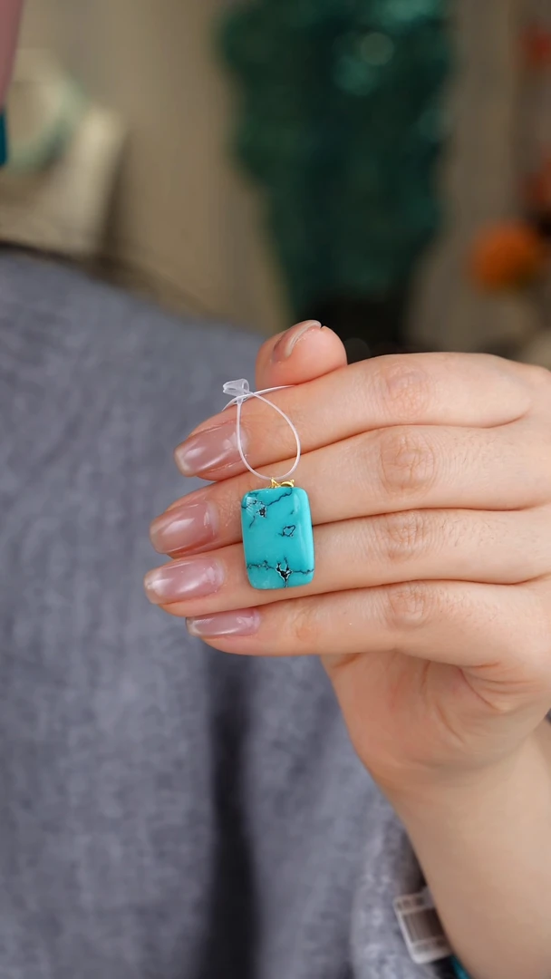 【闪购商品】绿松石吊坠(不含链)18K金镶嵌1