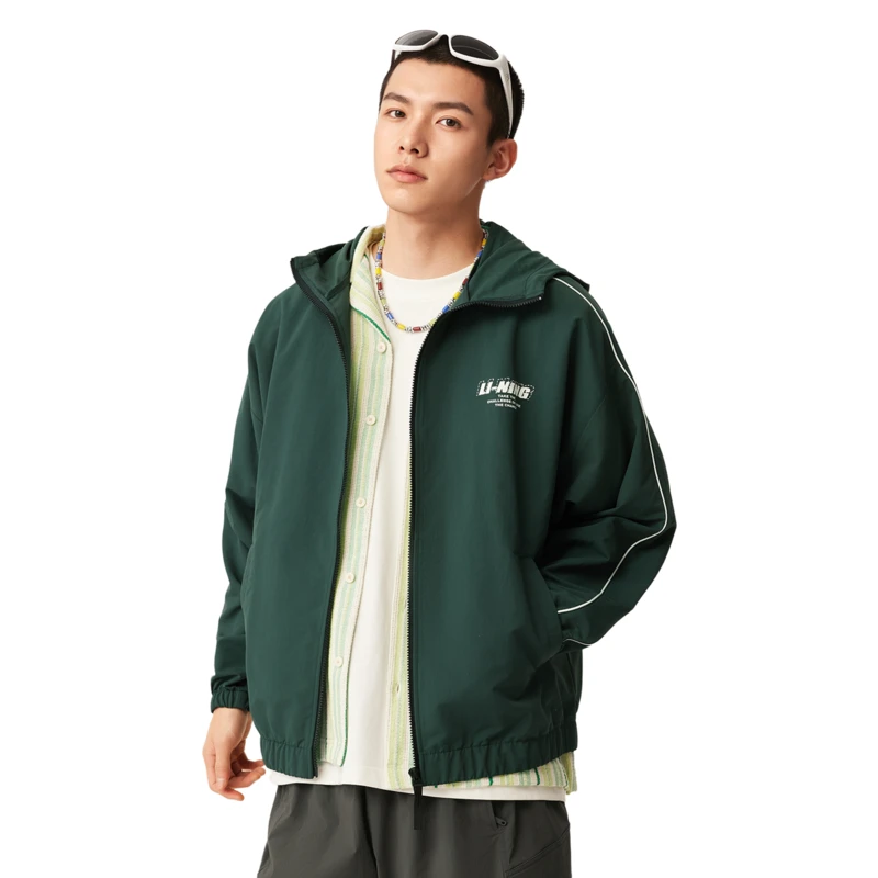 李宁2025年春季新款男运动休闲百搭弹力抗皱上装风衣AFDV443