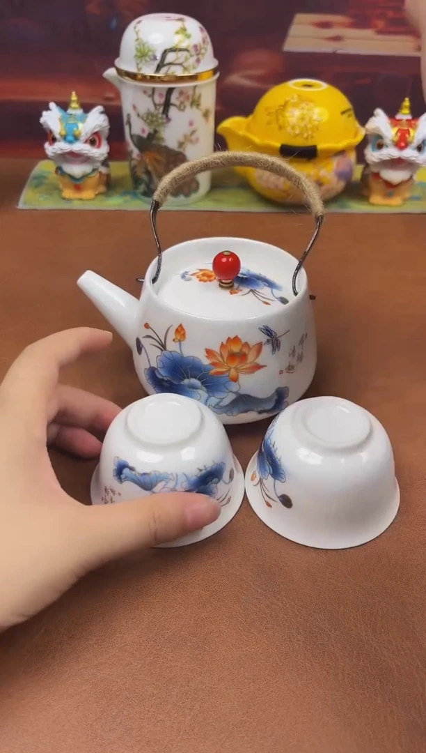 陶瓷茶具摆件旅行套组