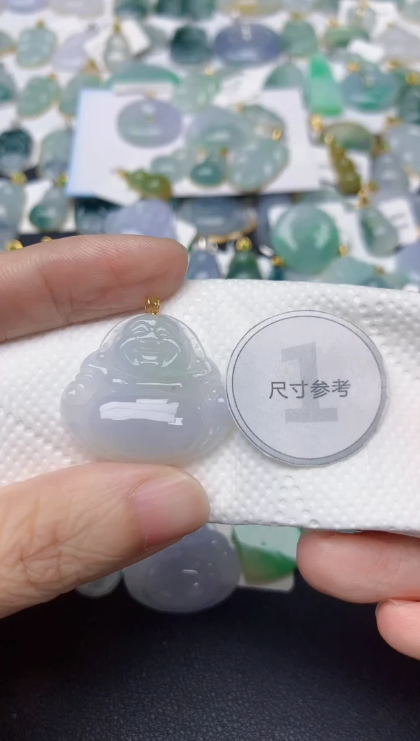 颈饰18K金镶嵌翡翠天然缅甸A货翡翠