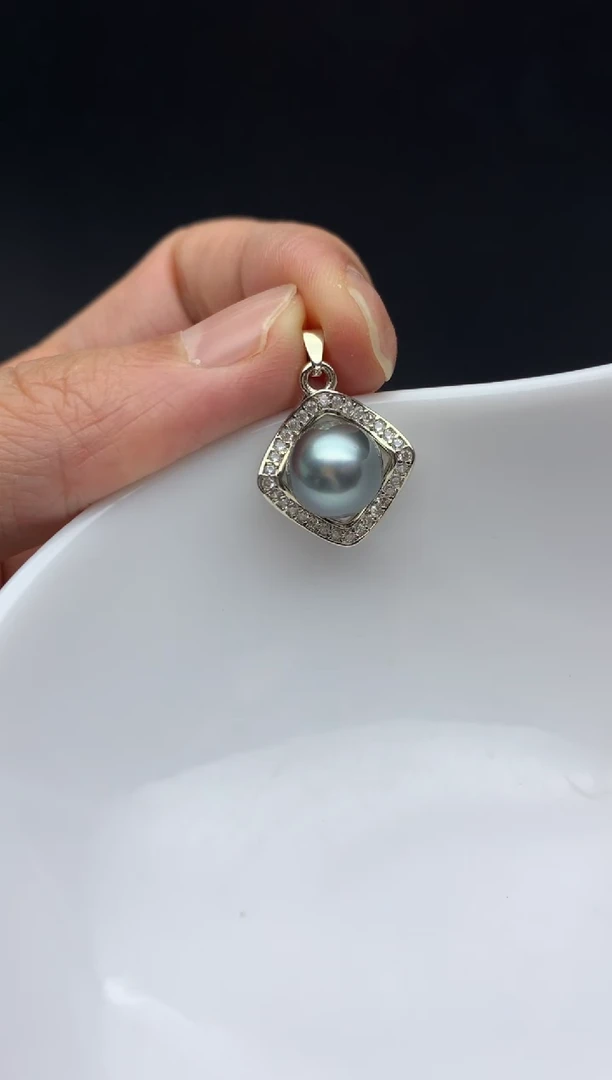 未镶嵌ff海水珍珠大溪地吊坠(赠链）9~10mm