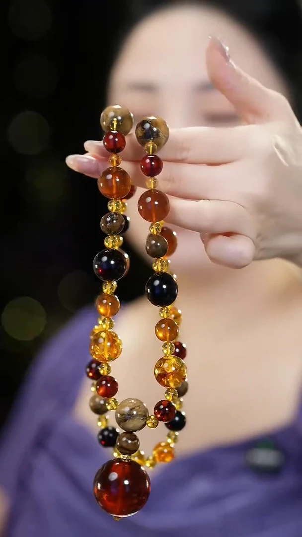 琥珀项链未镶嵌多宝项链