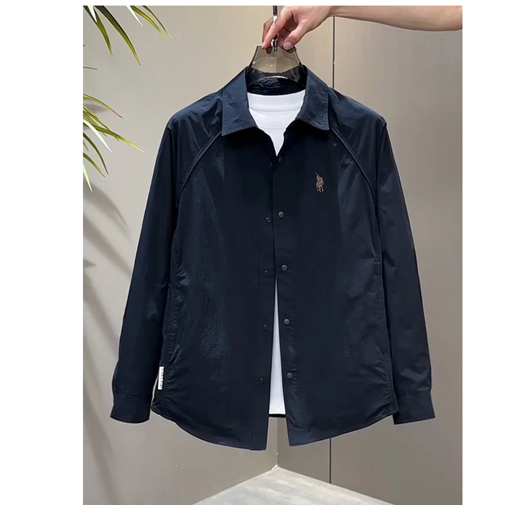 TRODNABET卓伊纳长袖衬衫男款2025新款宽松设计感薄款男夹克衬衣