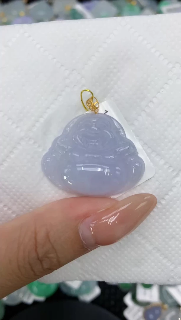 颈饰18K金镶嵌翡翠a货支持复检百元以上9元证书费自理